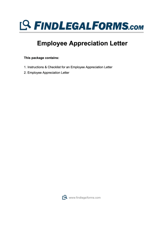 Employee Appreciation Letter Template Printable pdf