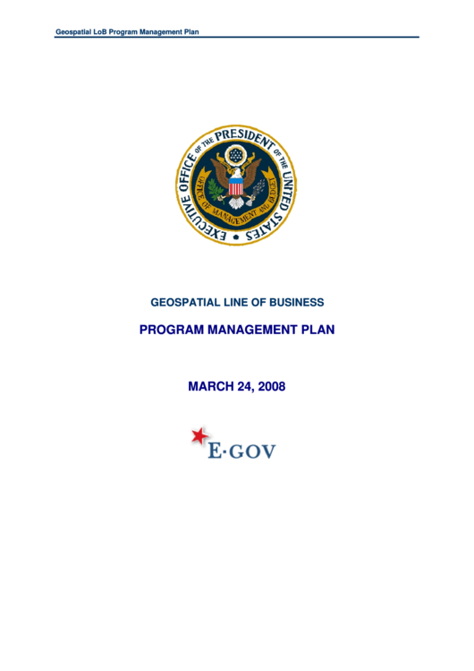 Program Management Plan Printable pdf