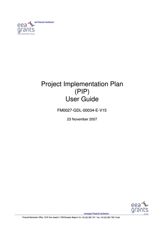 Project Implementation Plan Printable pdf