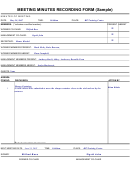 Sample Meeting Minutes Recording Form