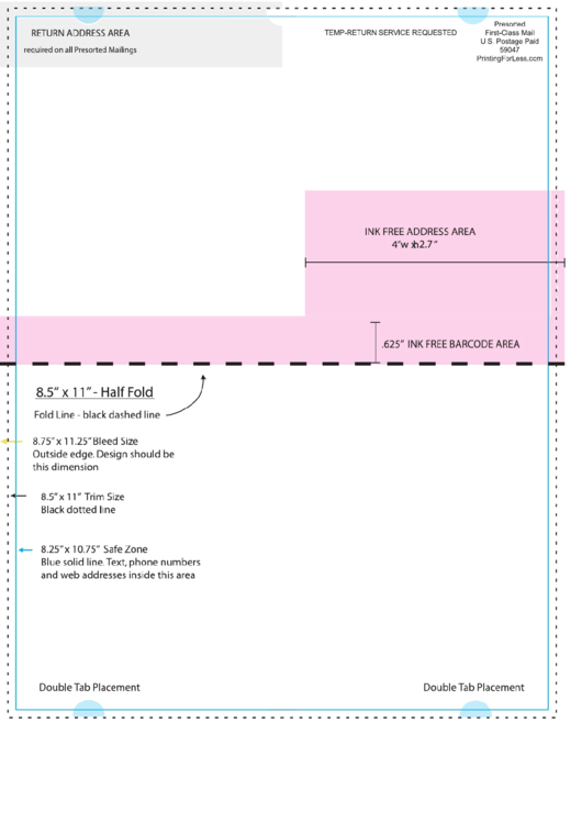 8.5 X 11 Half-Fold Brochure Template Printable pdf