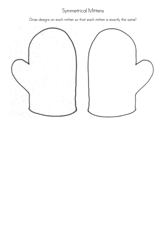 Symmetrical Mitten Templates Printable pdf