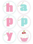 Cupcake Birthday Banner Printable pdf
