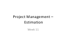 Project Management Estimation