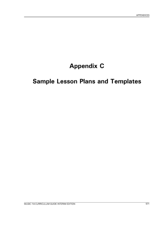 Sample Lesson Plans And Templates Printable pdf