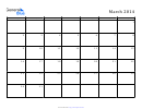 March Monthly Calendar Template 2014