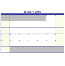 January 2016 Calendar Template - Horizontal
