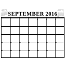 September 2016 Calendar Template