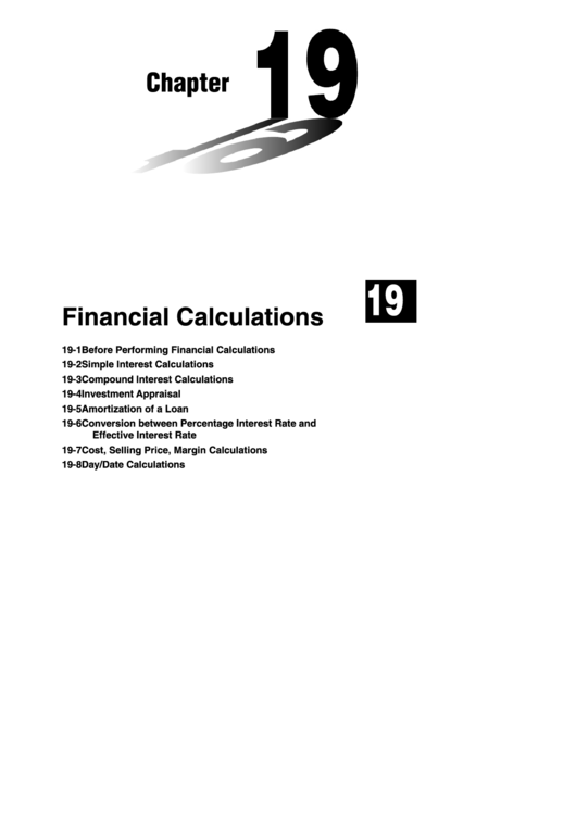 Financial Calculations Worksheet
