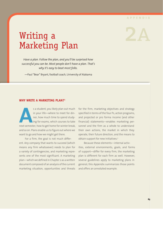 Marketing Plan Guidelines And Sample Printable pdf