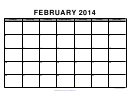 2014 February Calendar Template