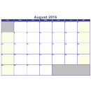 August 2016 Calendar Template - Horizontal