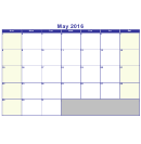 May 2016 Calendar Template - Horizontal