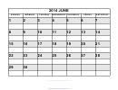 Calendar Template - June 2014
