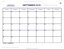 September 2019 Calendar Template
