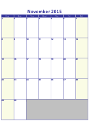Calendar Template - November 2015