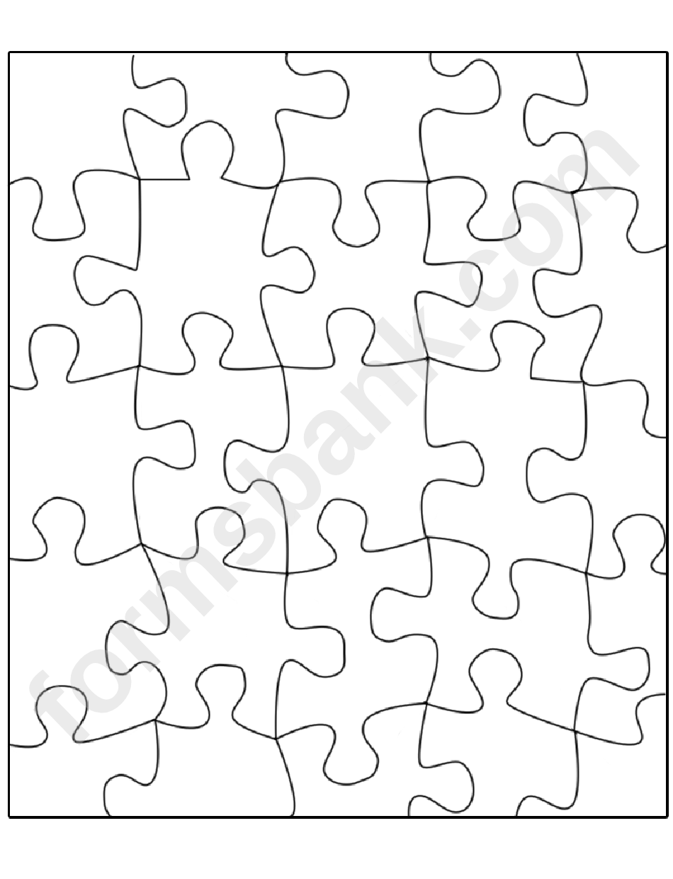 24 Piece Jigsaw Puzzle Template