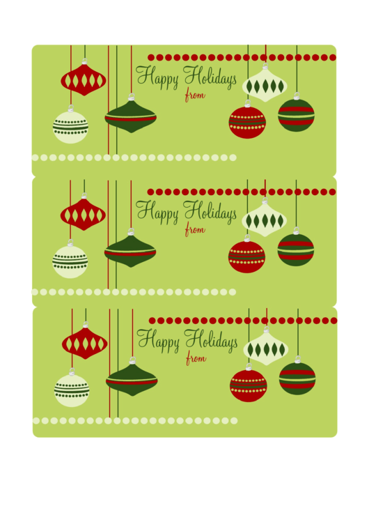 Fillable Holiday Gift Tag Template Printable pdf
