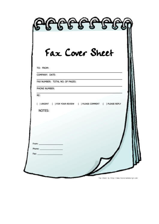 Fax Cover Sheet - Notebook Printable pdf