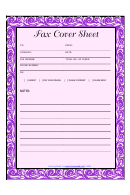 Fax Cover Sheet - Purple Border