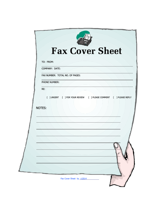 Fax Cover Sheet - Blue Fax Printable pdf