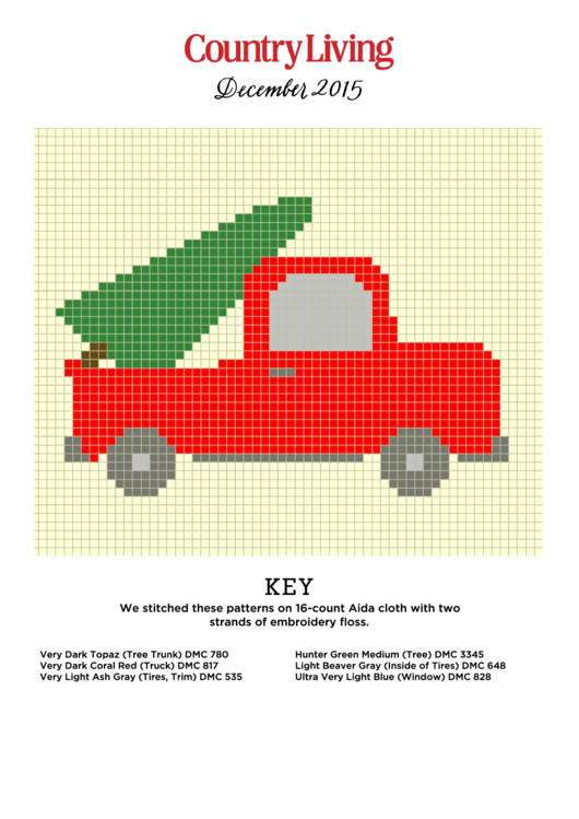 Country Living Cross-Stitch Pattern - Truck Printable pdf