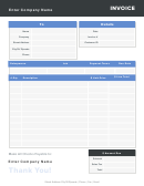 Catering Invoice Template - Blue