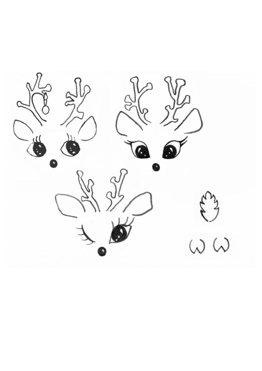 Cute Reindeer Template Printable pdf