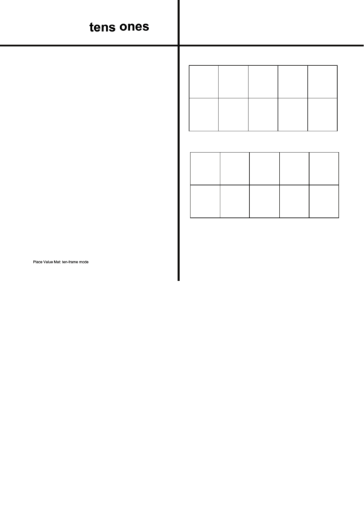 Tens-Ones Mat Template Printable pdf