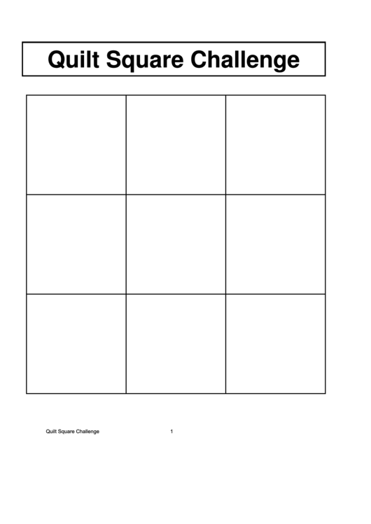 Quilt Square Challenge Templates Printable pdf