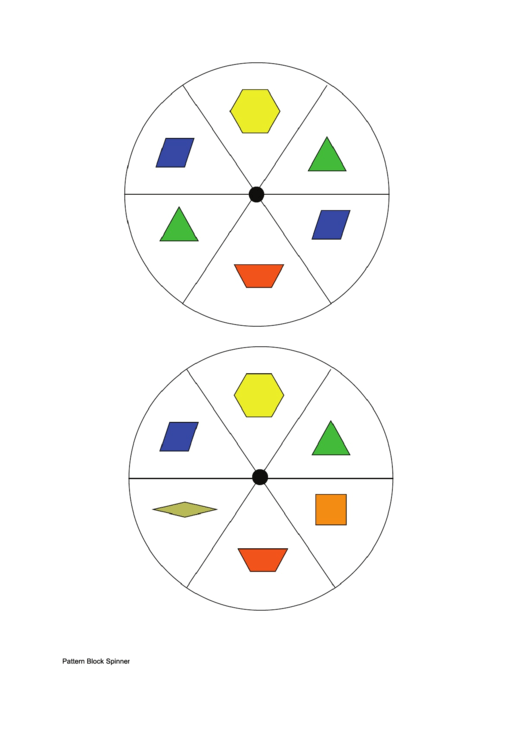 Pattern Block Spinners Printable pdf