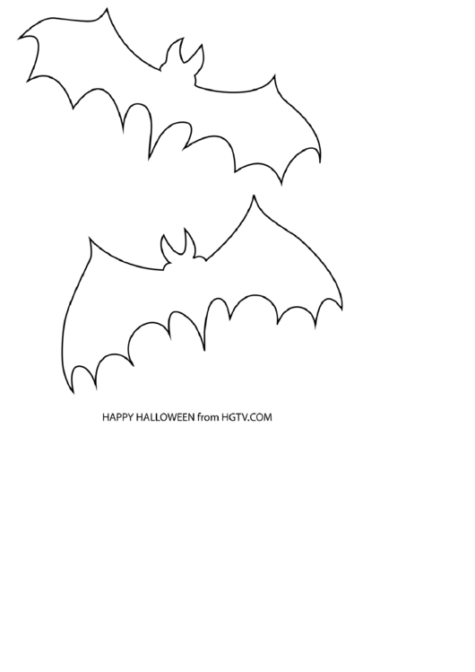 Small Halloween Bat Template Printable pdf