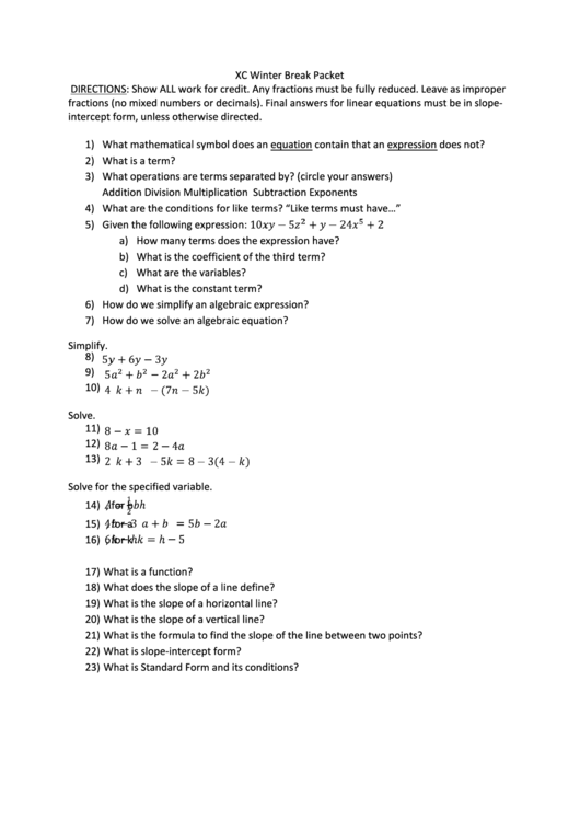 Polynomials And Solving Equations Maths Worksheet Printable pdf