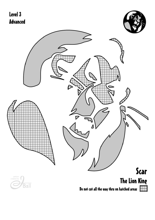 Scar - The Lion King Pumpkin Carving Template Printable pdf