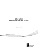Operational Plan And Budget Template