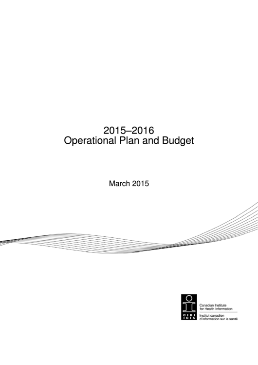 Operational Plan And Budget Template Printable pdf