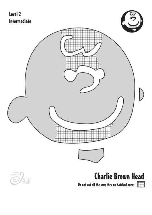 Charlie Brown Head Pumpkin Carving Template printable pdf download