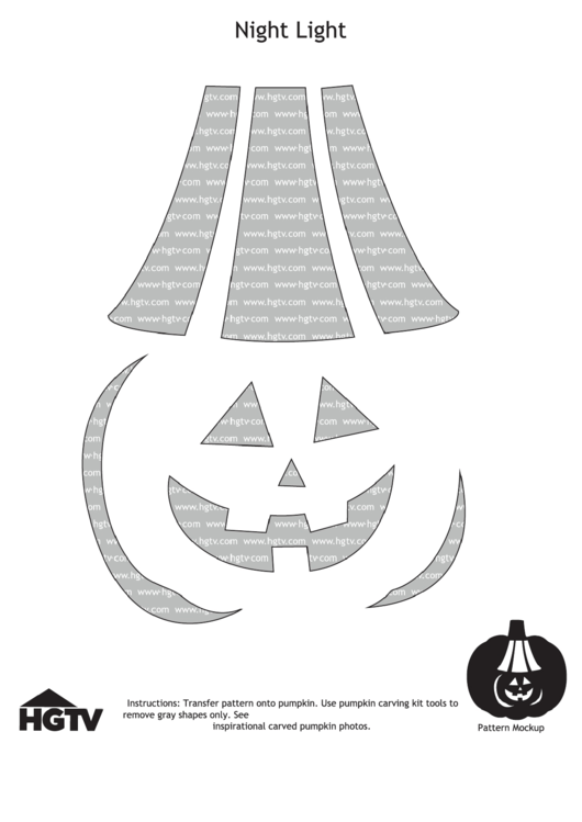 Night Light Pumpkin Carving Template Printable pdf