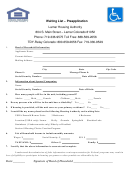 Waiting List Preapplication Form Lamar Housing Authority