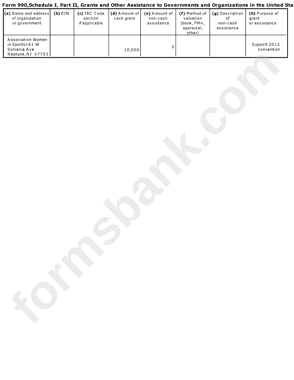 Form 990 2011 Sample