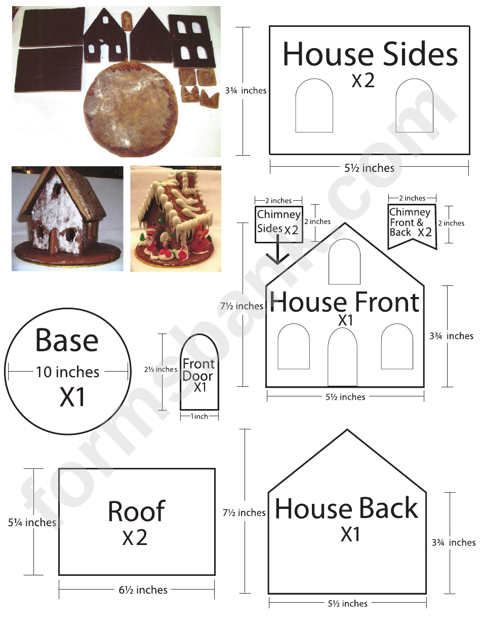 Gingerbread House Template Printable Pdf Download