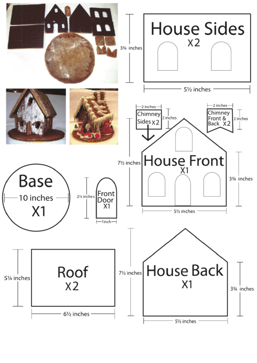 Gingerbread House Template printable pdf download