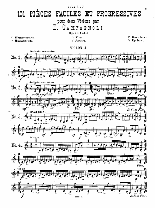 101 Pieces Faciles Et Progressives Violin Sheet Music Printable pdf