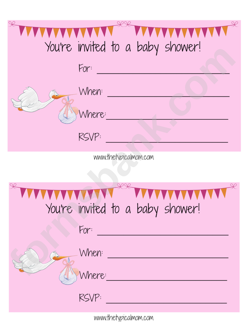 Baby Shower Invitation Templates - Pink