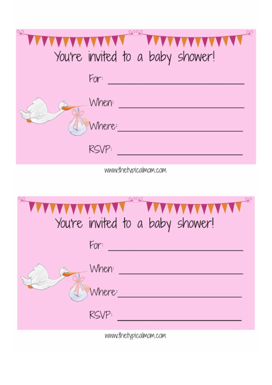 Baby Shower Invitation Templates - Pink Printable pdf