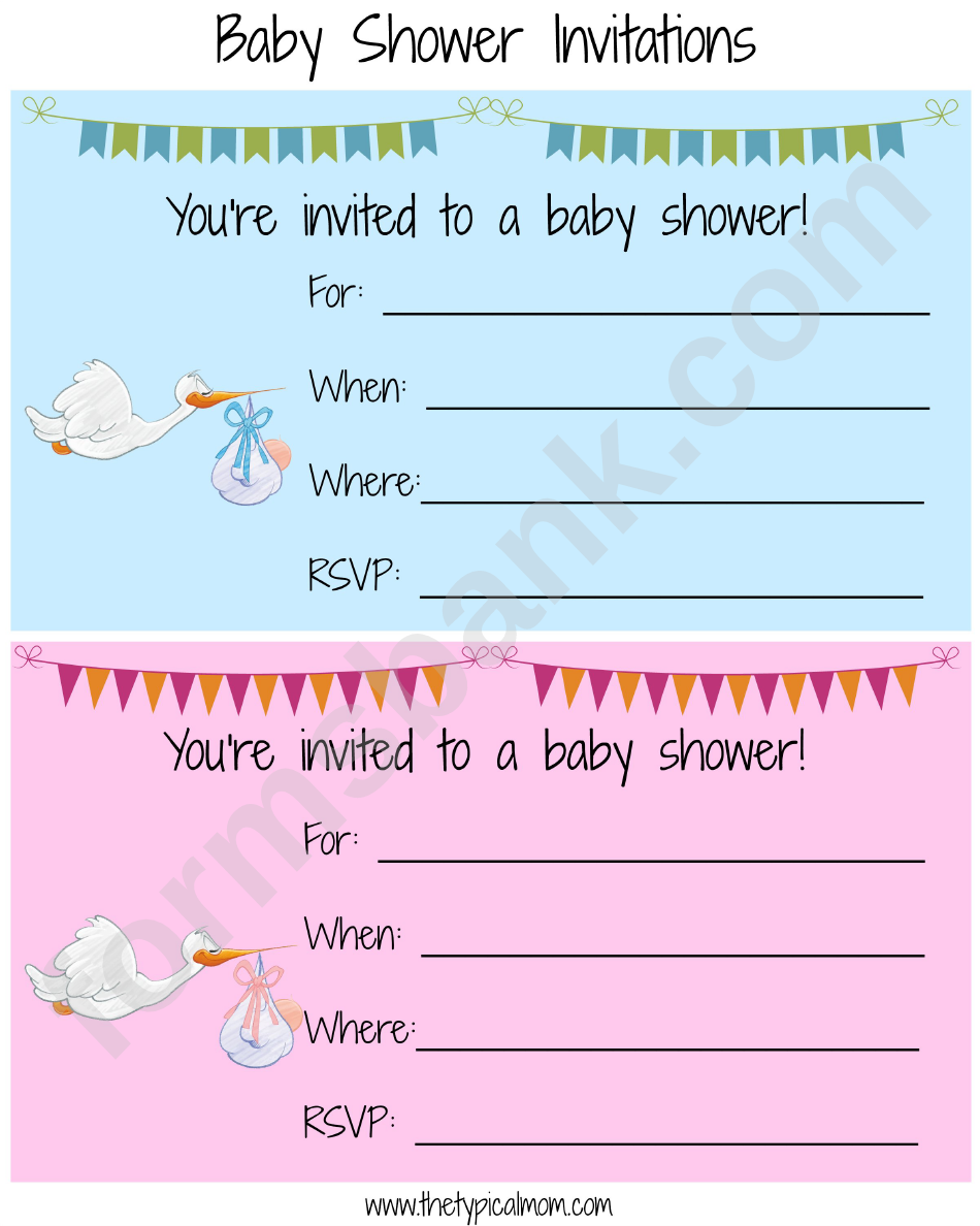 Baby Shower Invitation Templates - Blue And Pink