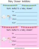 Baby Shower Invitation Templates - Blue And Pink