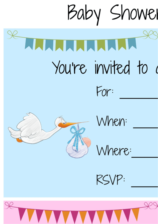Baby Shower Invitation Templates - Blue And Pink Printable pdf