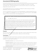 Annotated Bibliography Template And Samples