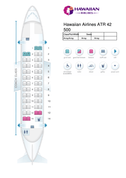 Hawaiian Airlines Atr 42 500 Seating Chart Printable pdf